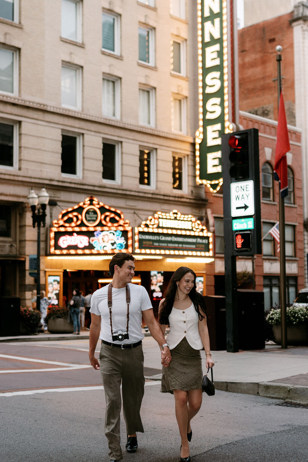 romantic film downtown engagement photos knoxville tennessee-7