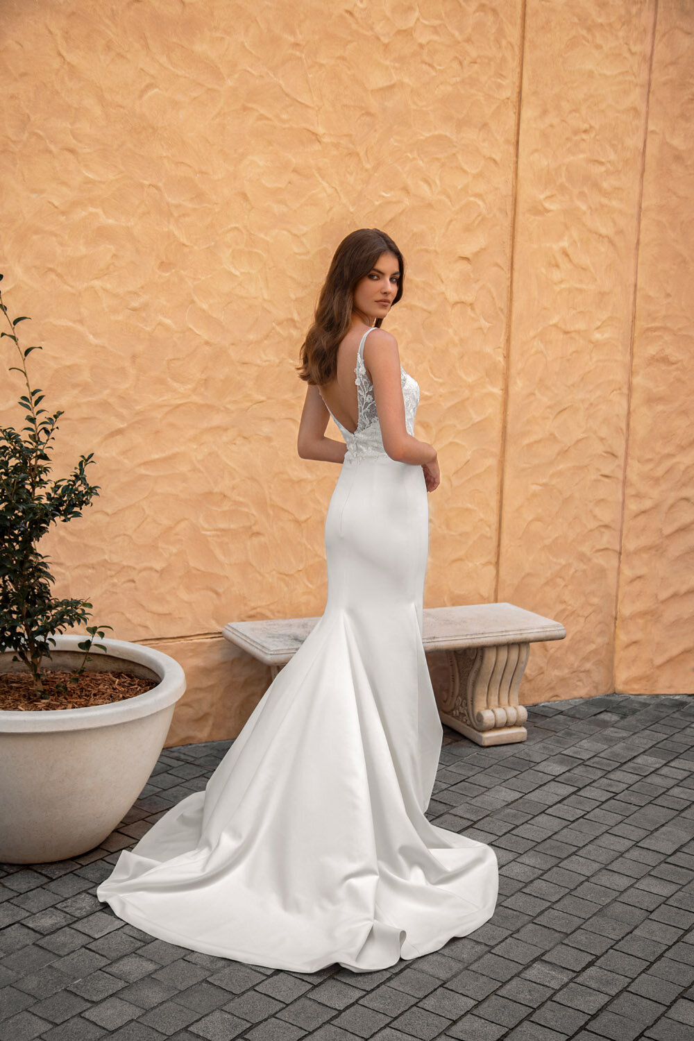 HARPER-GRACE-ML19601-DEEP-SWEETHEART-BODICE-WITH-ILLUSION-TULLE-AND-LACE-STRAPS-FITTED-CREPE-SKIRT-AND-MATCHING-VEIL-WEDDING-DRESS-MADI-LANE-BRIDAL3