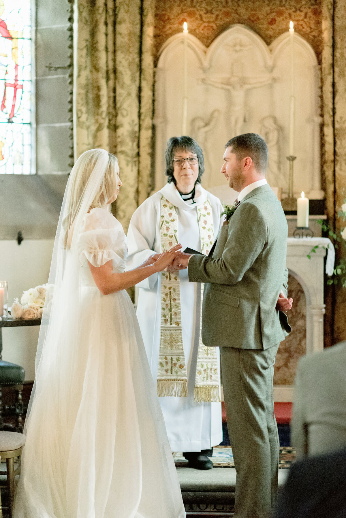 Wedding ceremony in Cromlix House Chapel.