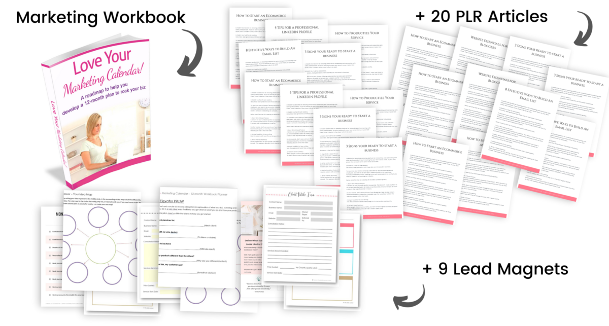 Graphic-for-20-Bundle-showing images of articles and marketing ebook