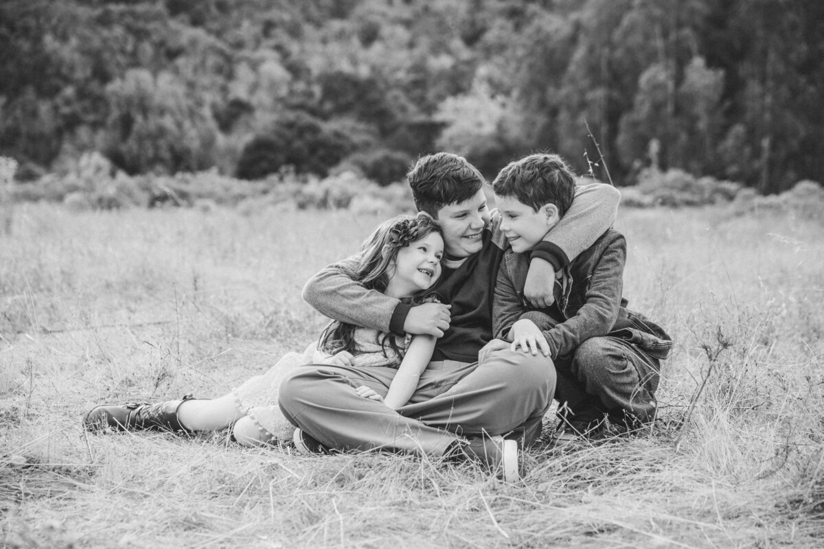 black and white rustic family photos