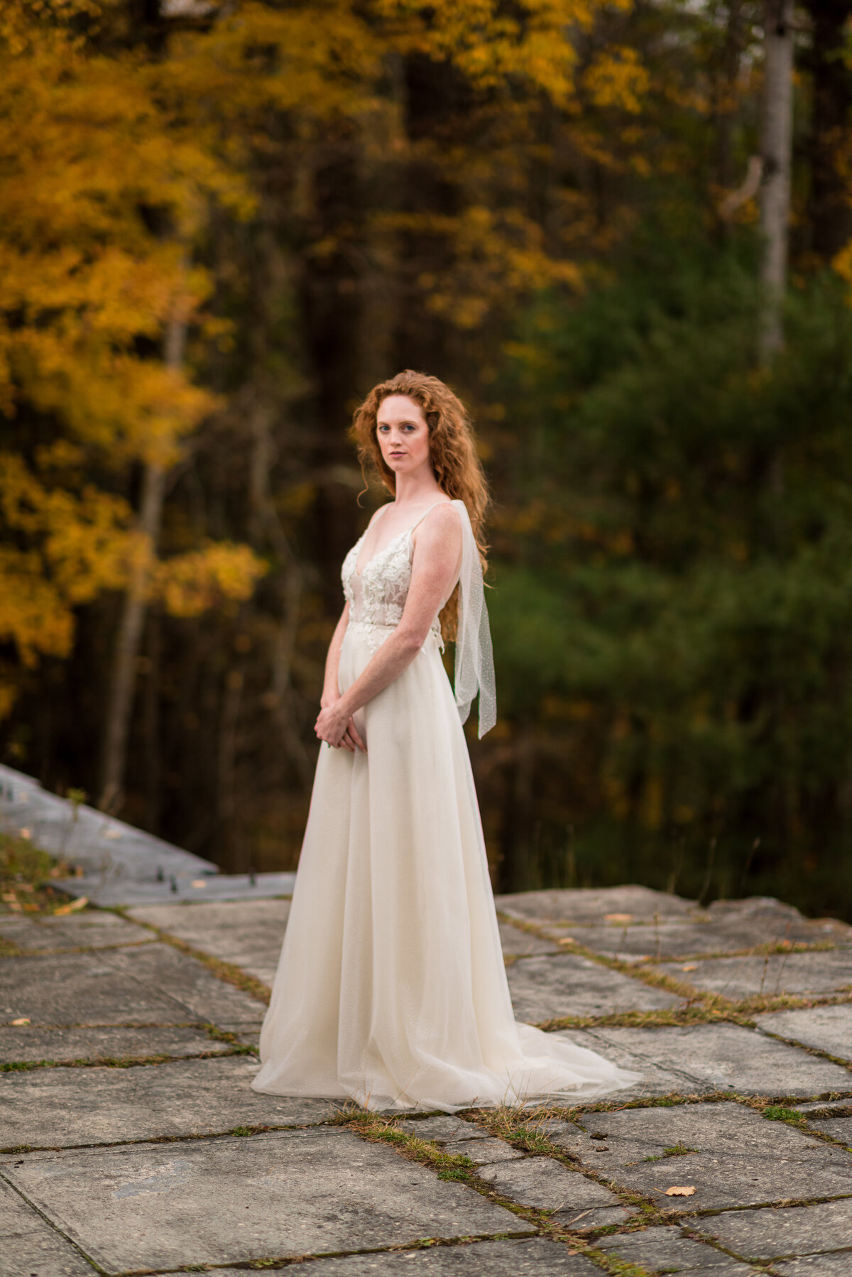 bride in her dress