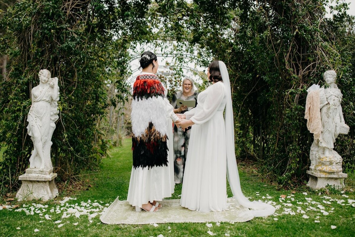 Same sex wedding at Aucklands most romantic garden wedding venue