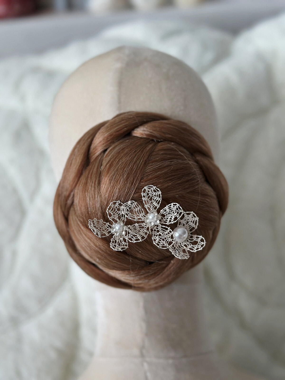 Exclusive handcrafted bridal hairpiece, designed with unique details