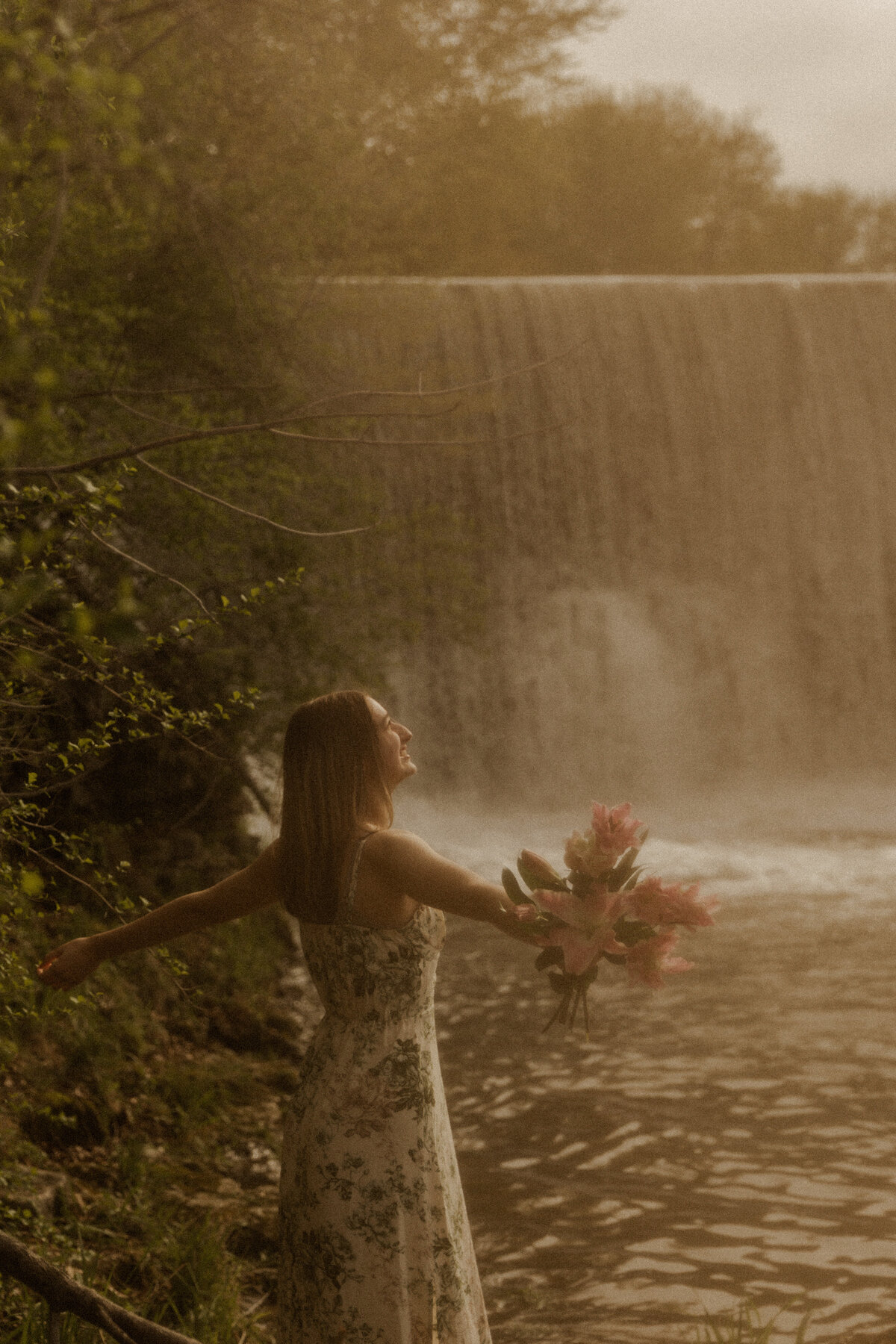 Waterfall Background Senior Photos in Lanesboro, MN 
