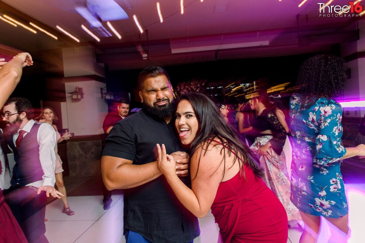 Wedding guests dance the night away during the reception