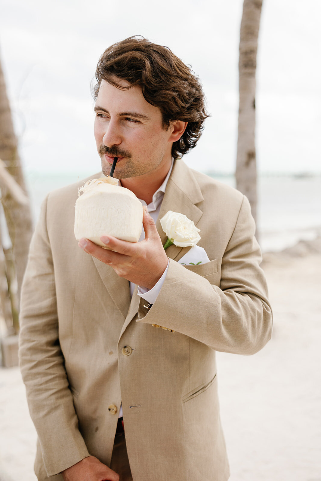 Stephen enjoying a tropical moment at his Cheeca Lodge wedding.