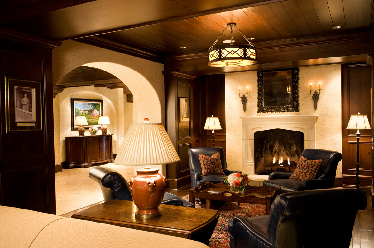 parlor fireplace at Congressional Country Club