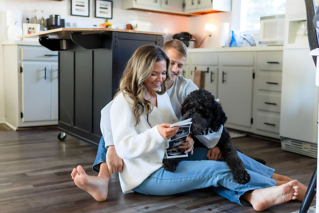 In-home pregnancy maternity photo session in Davidson NC