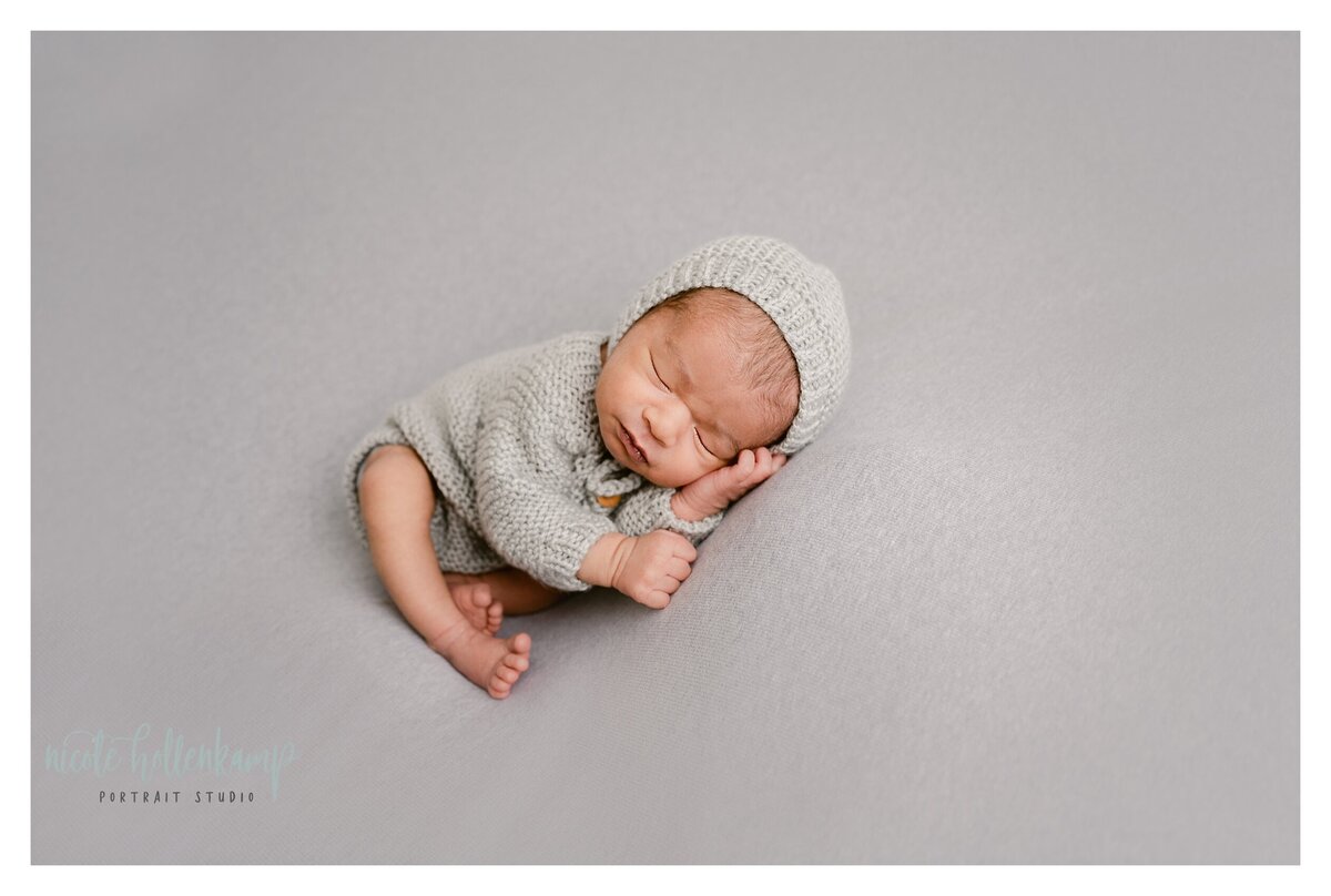 Anoka MN Newborn  neutrals |grey baby | newborn photos  | posed baby