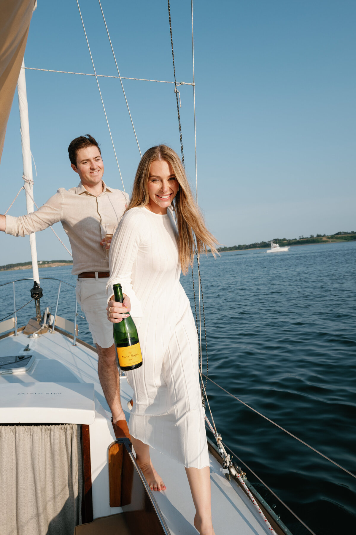 Cape Cod Engagement Photography on a Sailboat 12