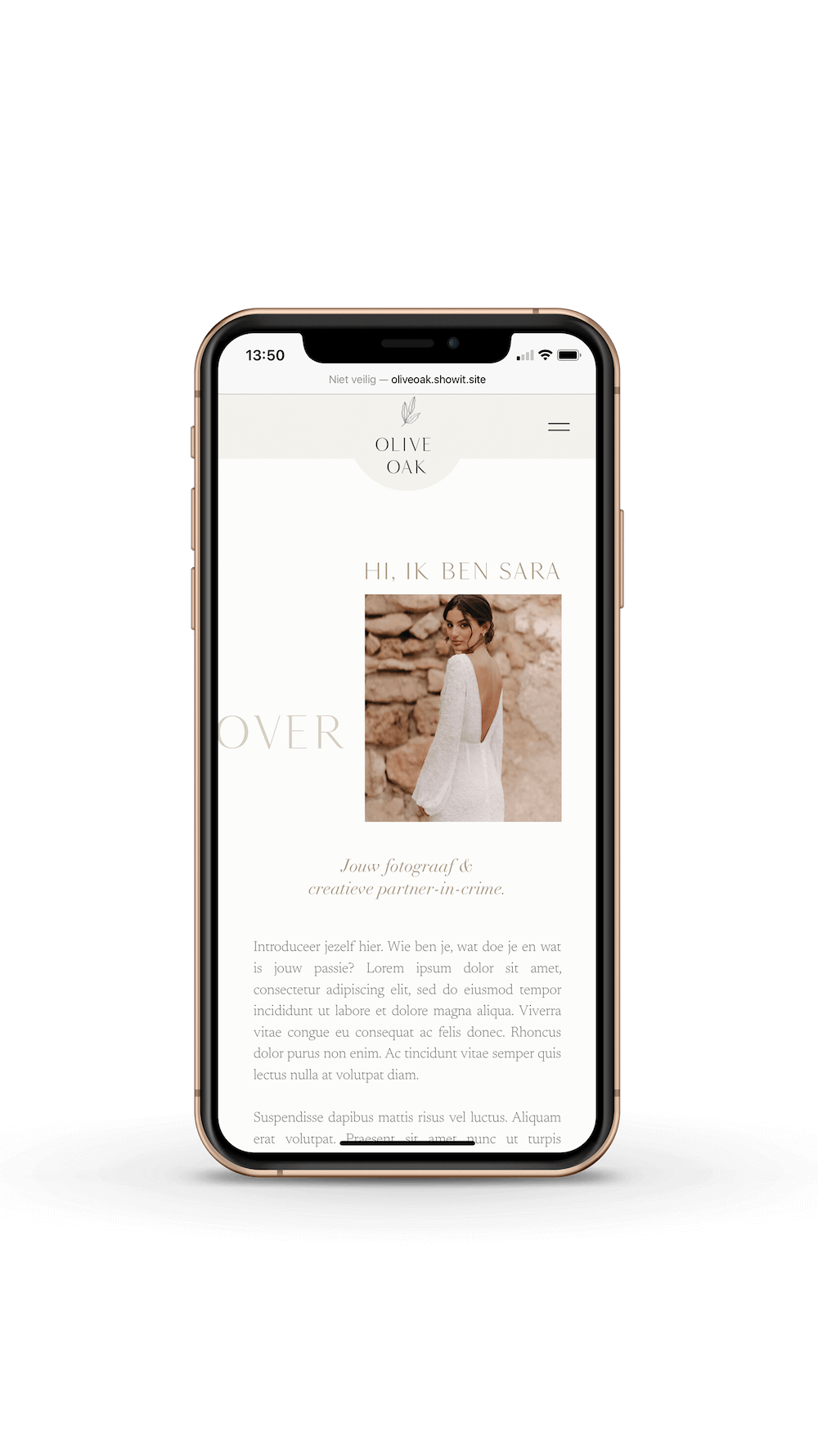 Romantische Showit website template voor fotografen
