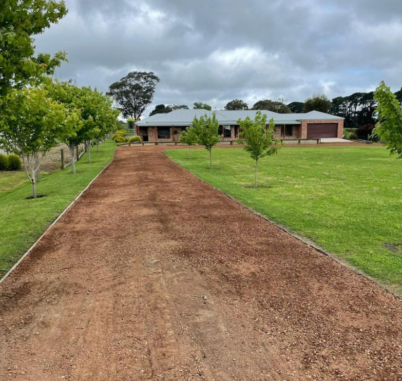 driveway resheeted with scoria