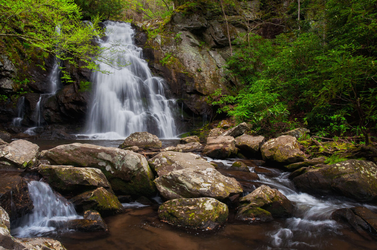 Nature-TN-Smoky-Mountains-National-Park--Chrissy-Donadi-Landscape-Photography-Clear-Waterfall-Forest-Trees-Cascades