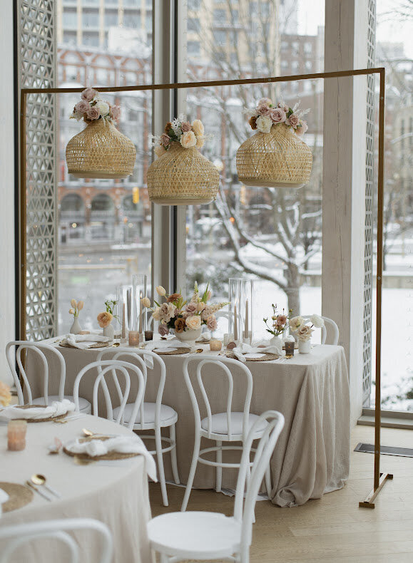 Elegant Boho Guest Table at National Arts Centre Wedding