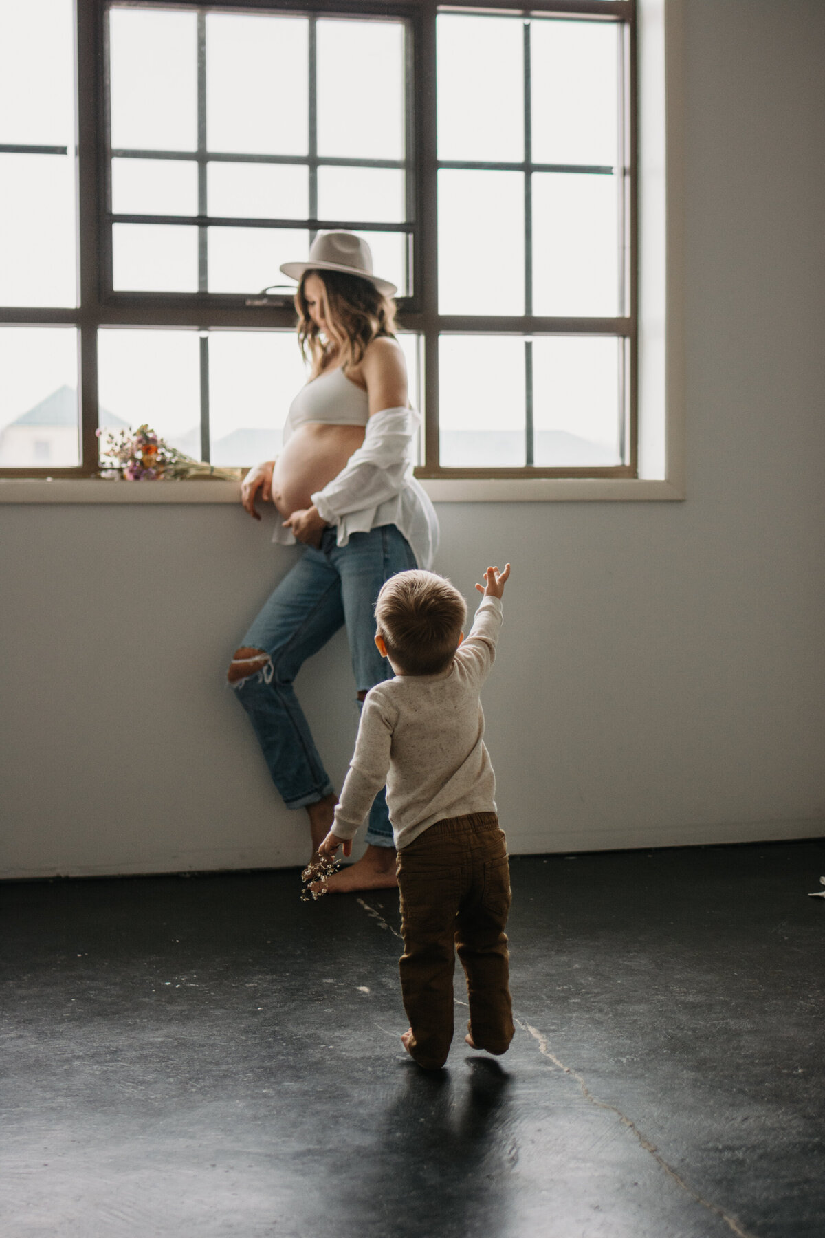 Studio maternity session at Aspace Studio Madison, Wisconsin