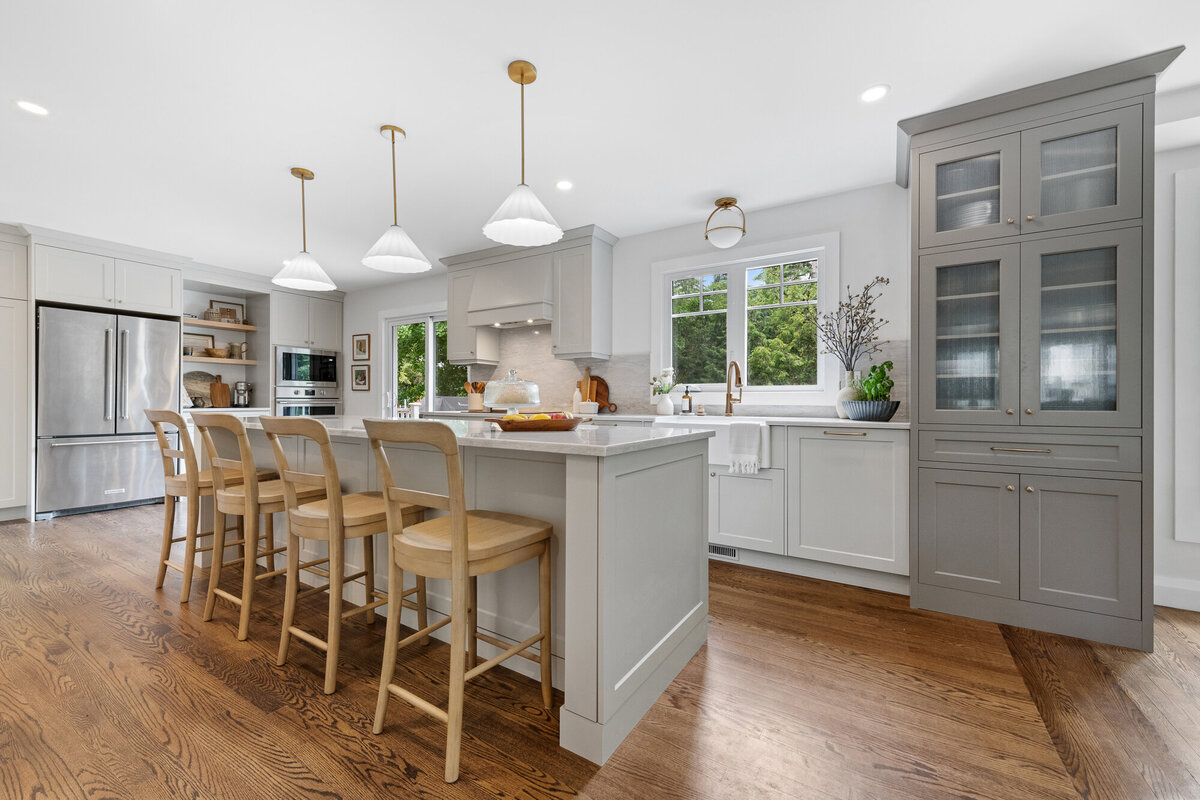 Final image of our elegant espresso kitchen interior design project.