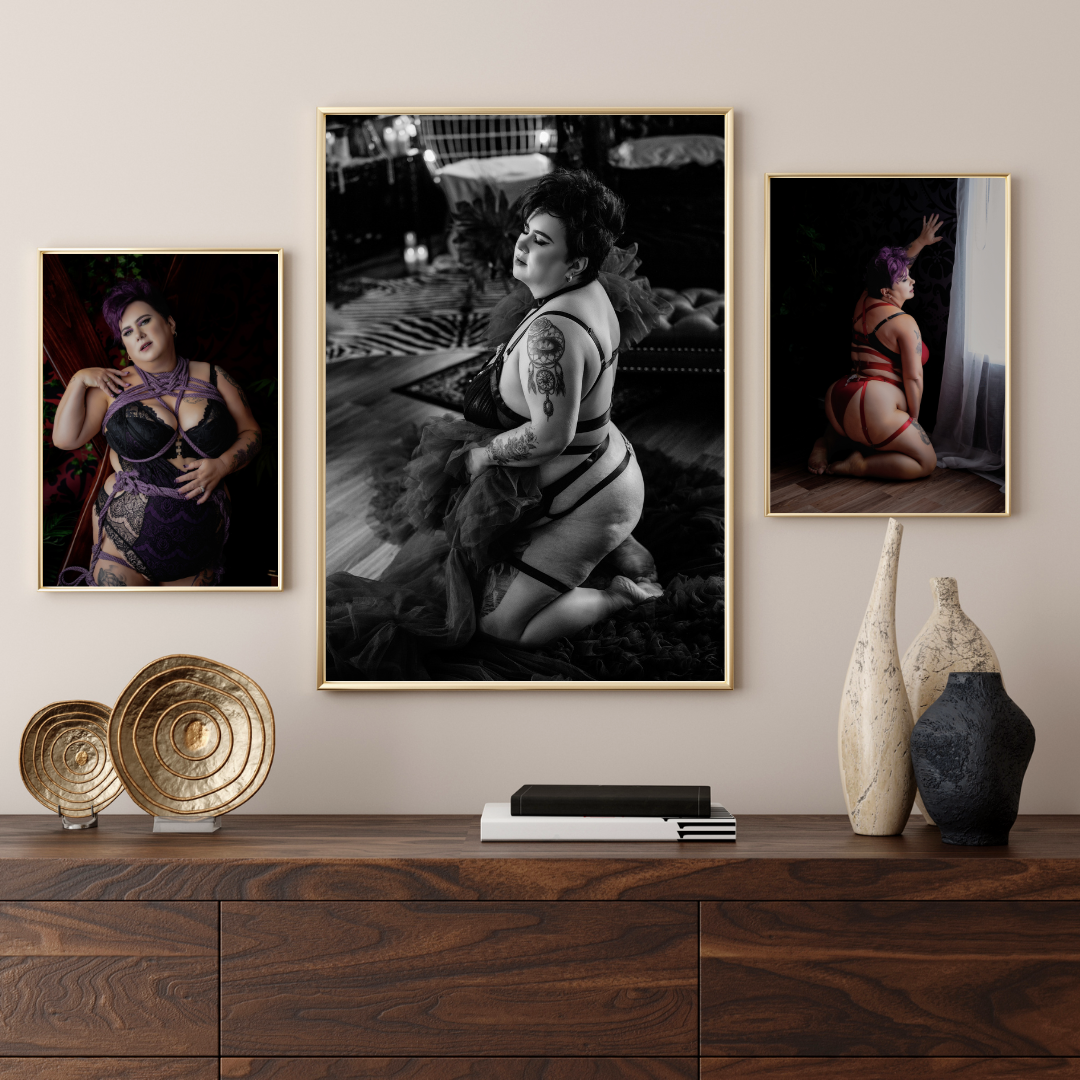 Brown Modern Interior Living Room Gallery Wall Art Poster Frame Mockup Instagram Post
