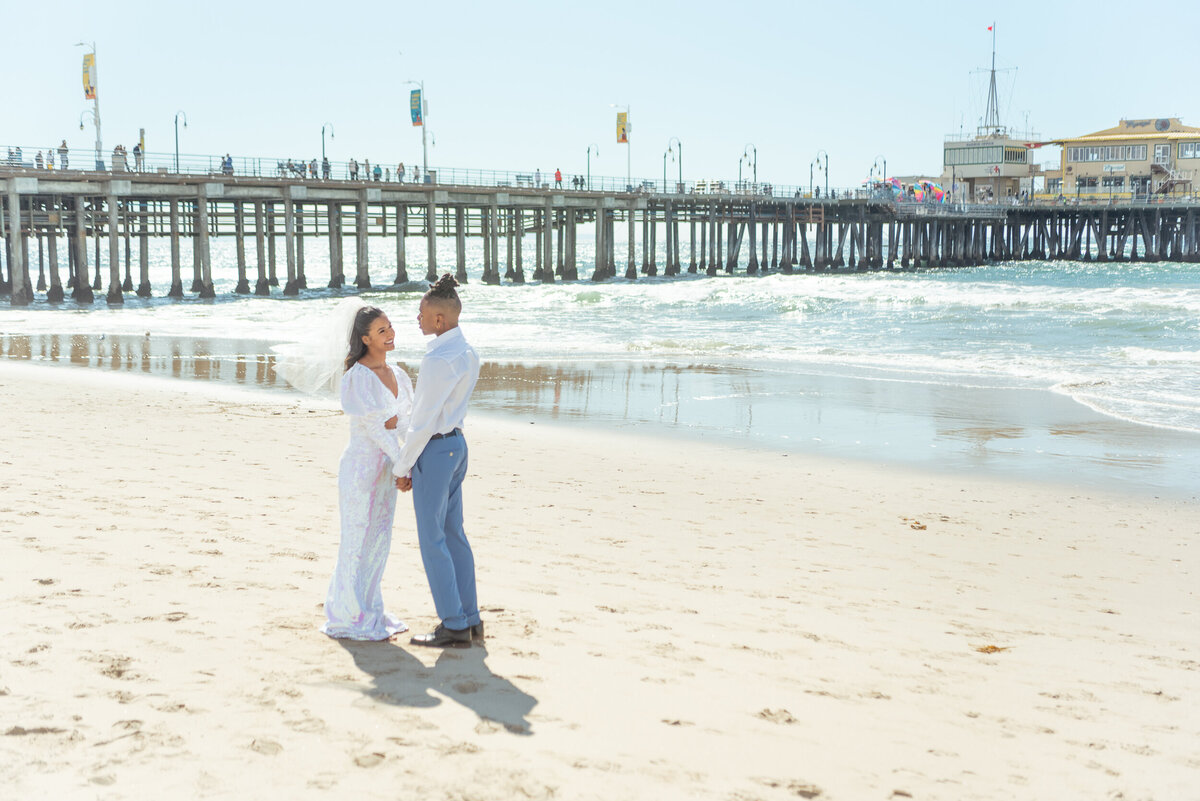 Beach Elopement Santa Monica Pier