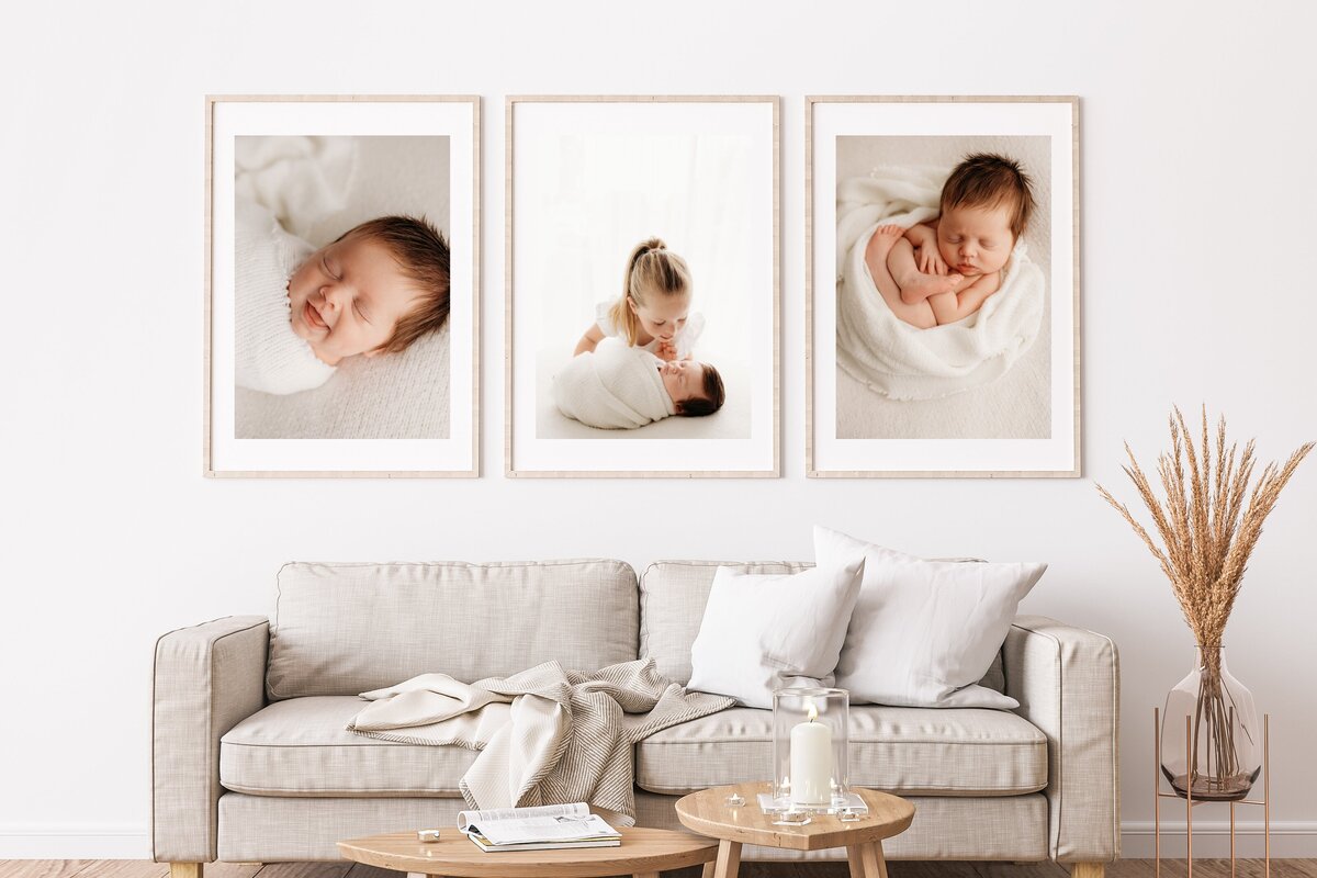 framed newborn portraits taken by auckland photographer michelle kelly