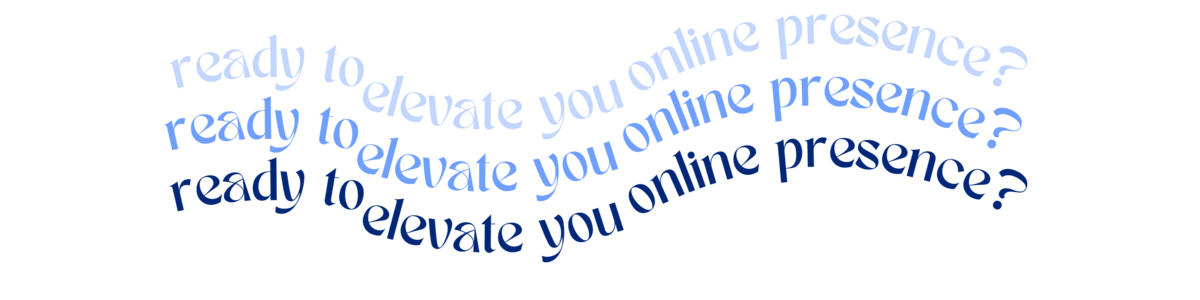 'Ready To Elevate Your Online Presence?' graphic centered in the header section of Alella Creative Studio's Contact Page.