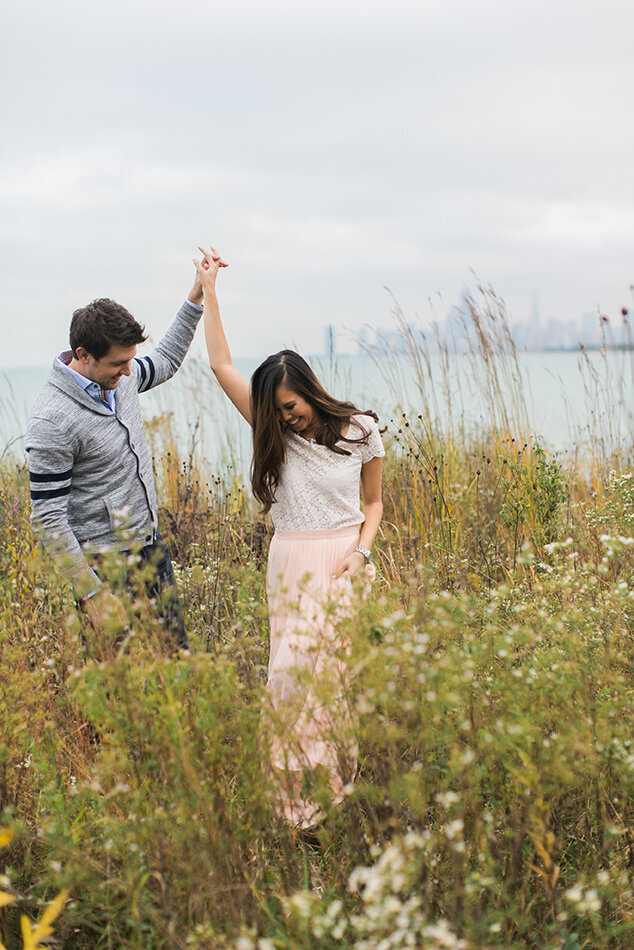 Fall Engagement Photo in Chicago