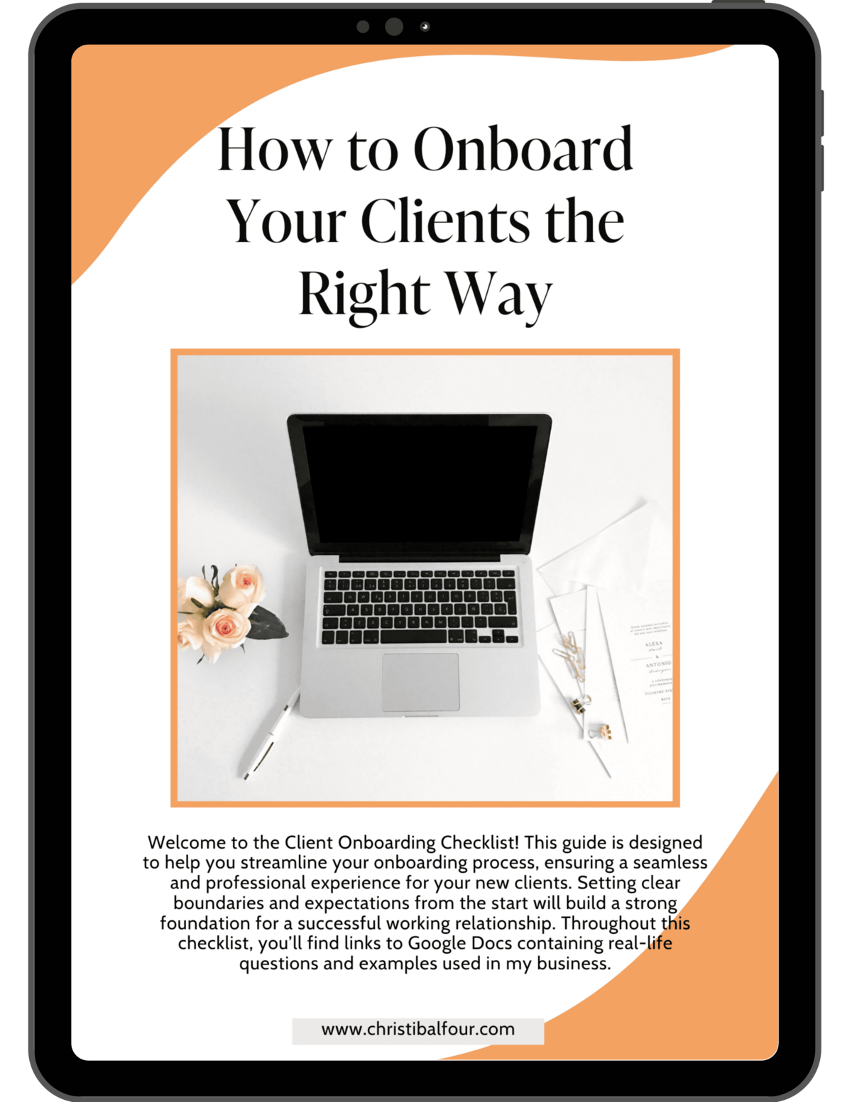 How to Onboard Your Clients the Right Way tablet mockup