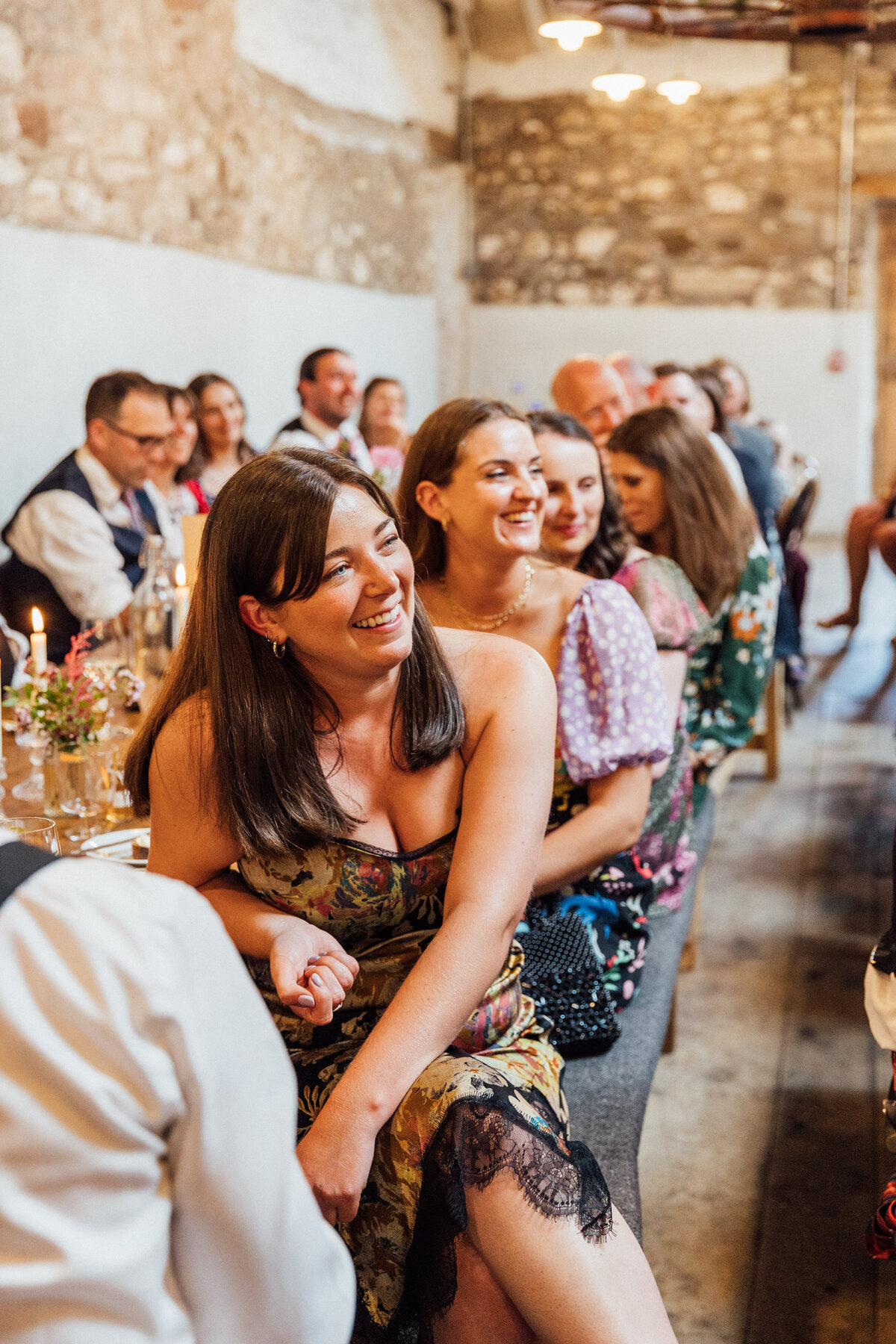 Guests during speeches at The Free Company wedding