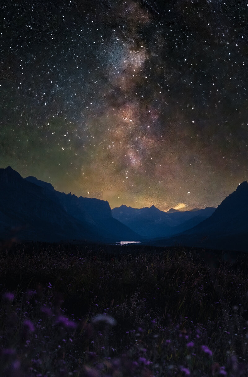 Milky Way rising in Glacier National Park