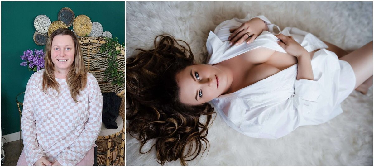 Before and after taken by a Vanouver Bouodoir photographer