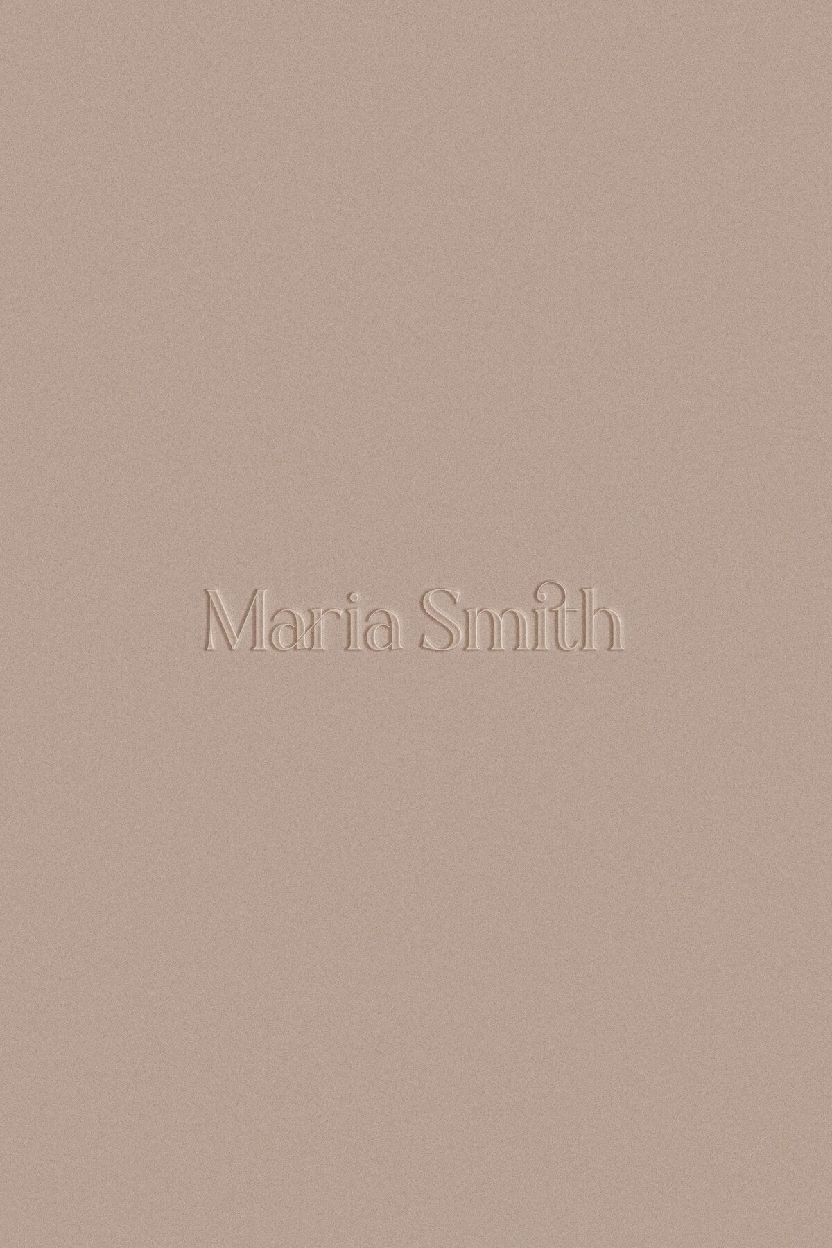 Chic embossed logo design for a bridal makeup artist, featuring understated elegance and a focus on soft glam.