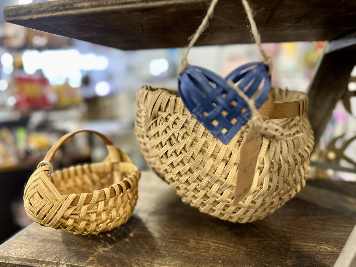 Debbie Stone woven baskets and hearts