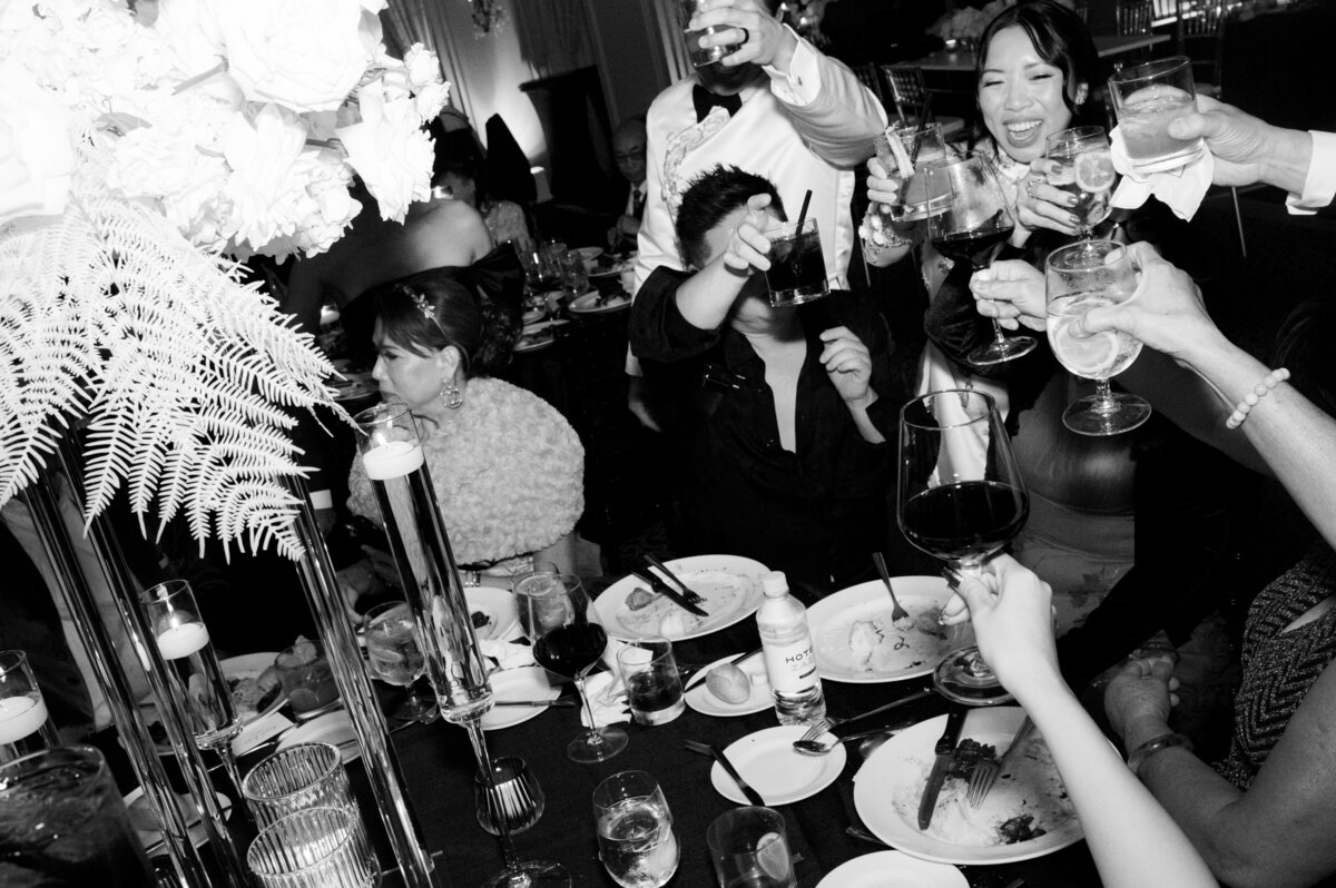 A photo of the wedding reception at the Hotel Zaza wedding in Houston.