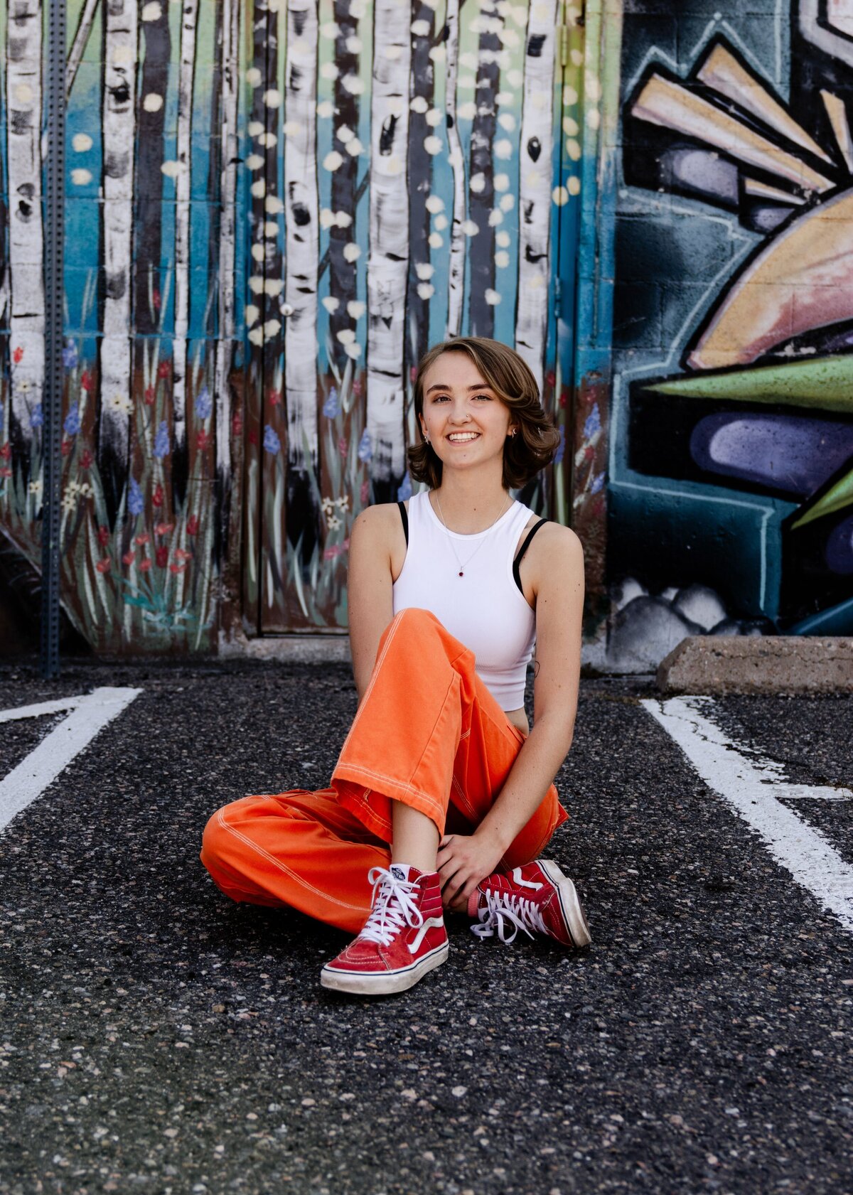 denver senior photography - girl in orange pants