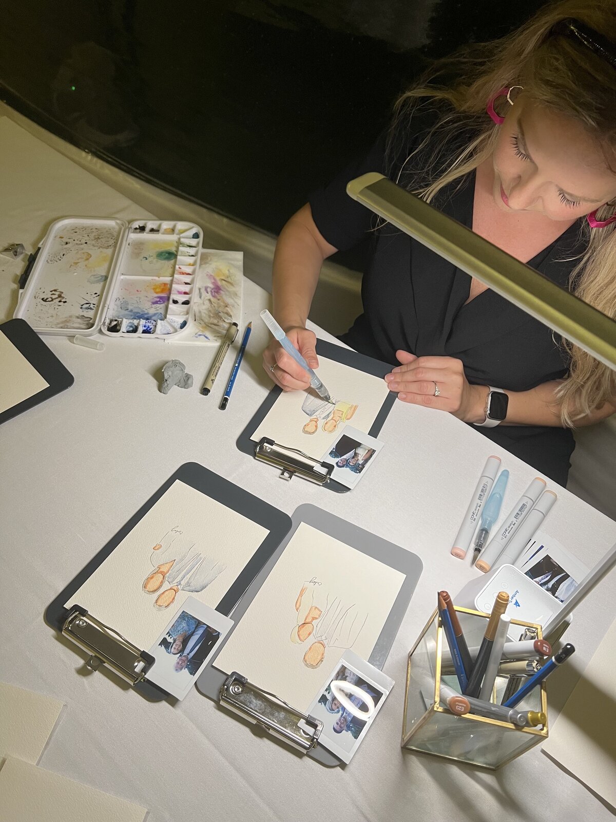 Live Artist at wedding planned by Cose Bella Events