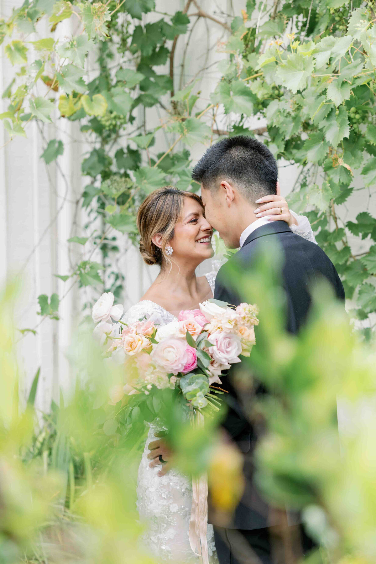 couple wedding portraits at winery wedding venue, koury farms