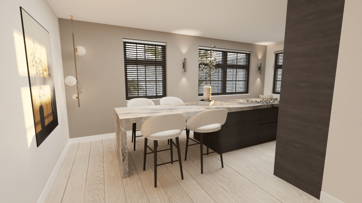 3d ontwerp luxe keuken