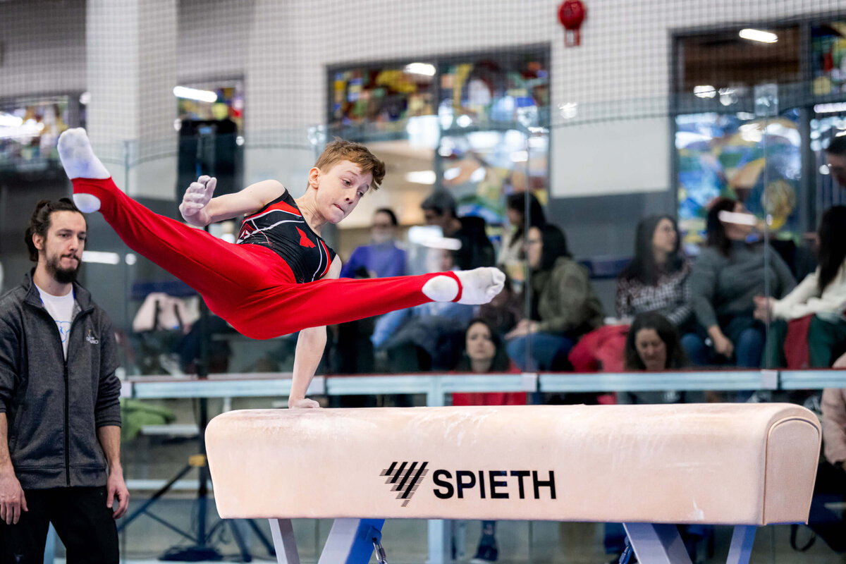 Photo by Luke O'Geil taken at the 2023 inaugural Grizzly Classic men's artistic gymnastics competitionA1_00550