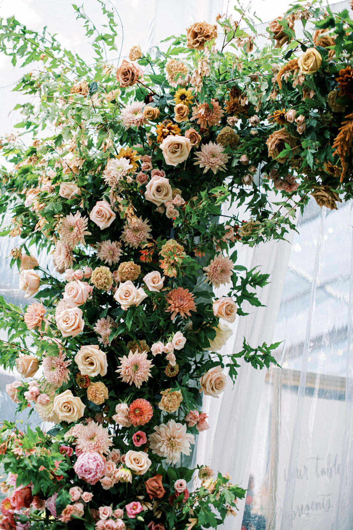 wedding tent flowers, tent entrance floral, studio fleurette
