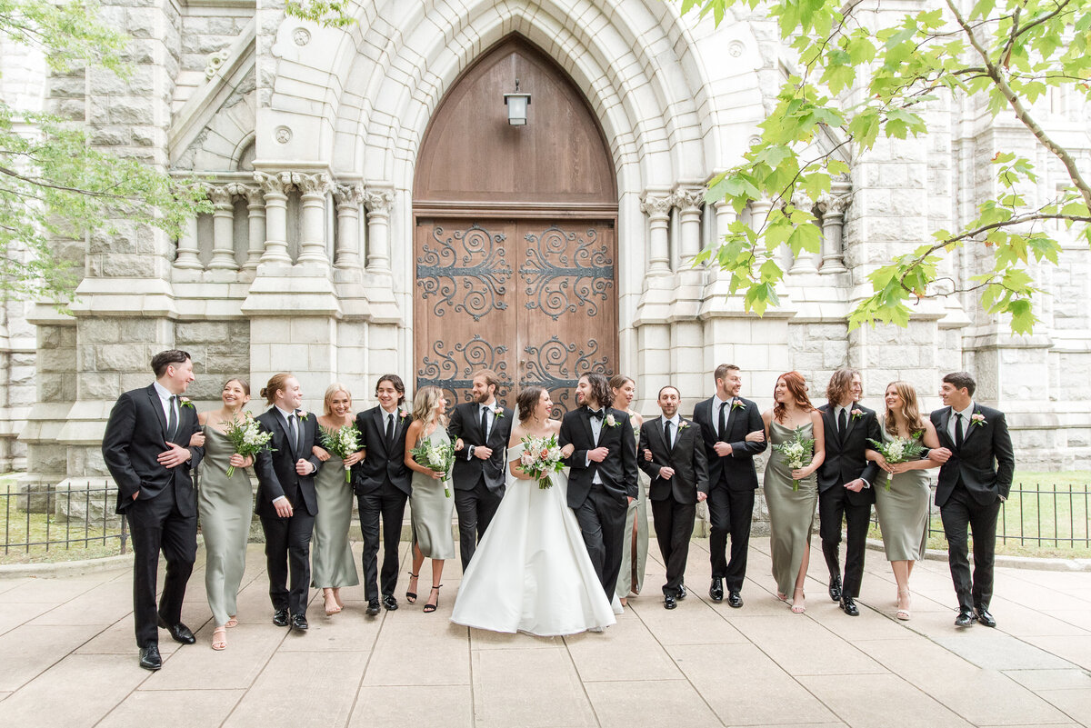 baltimore wedding party at church