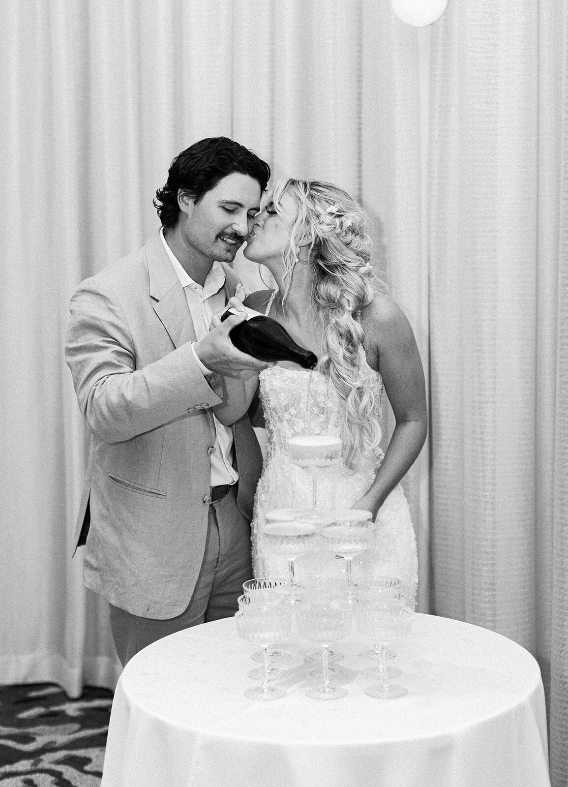  A stylish newlywed toast as Brenda & Stephen celebrate at their Cheeca Lodge wedding.