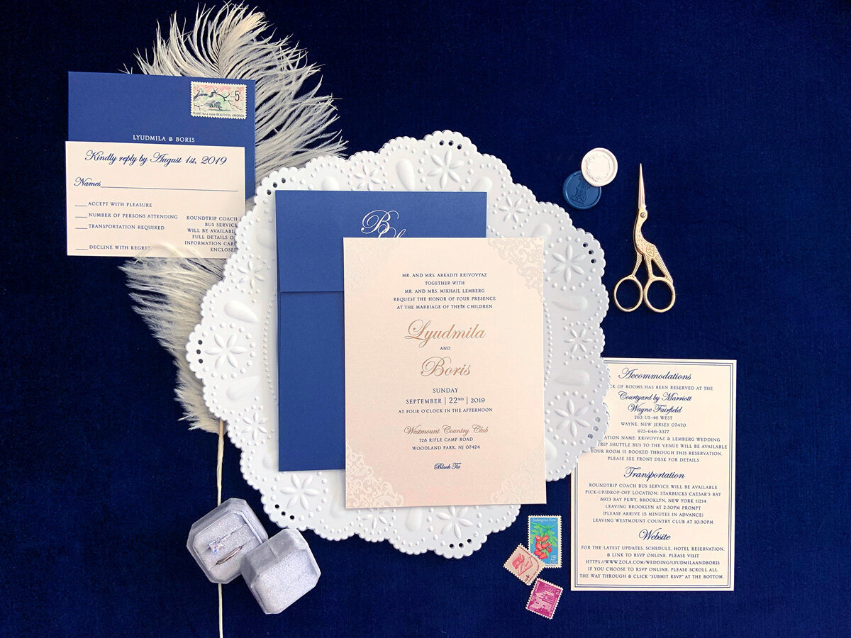wedding stationery custom invitation suite plume and stone 58