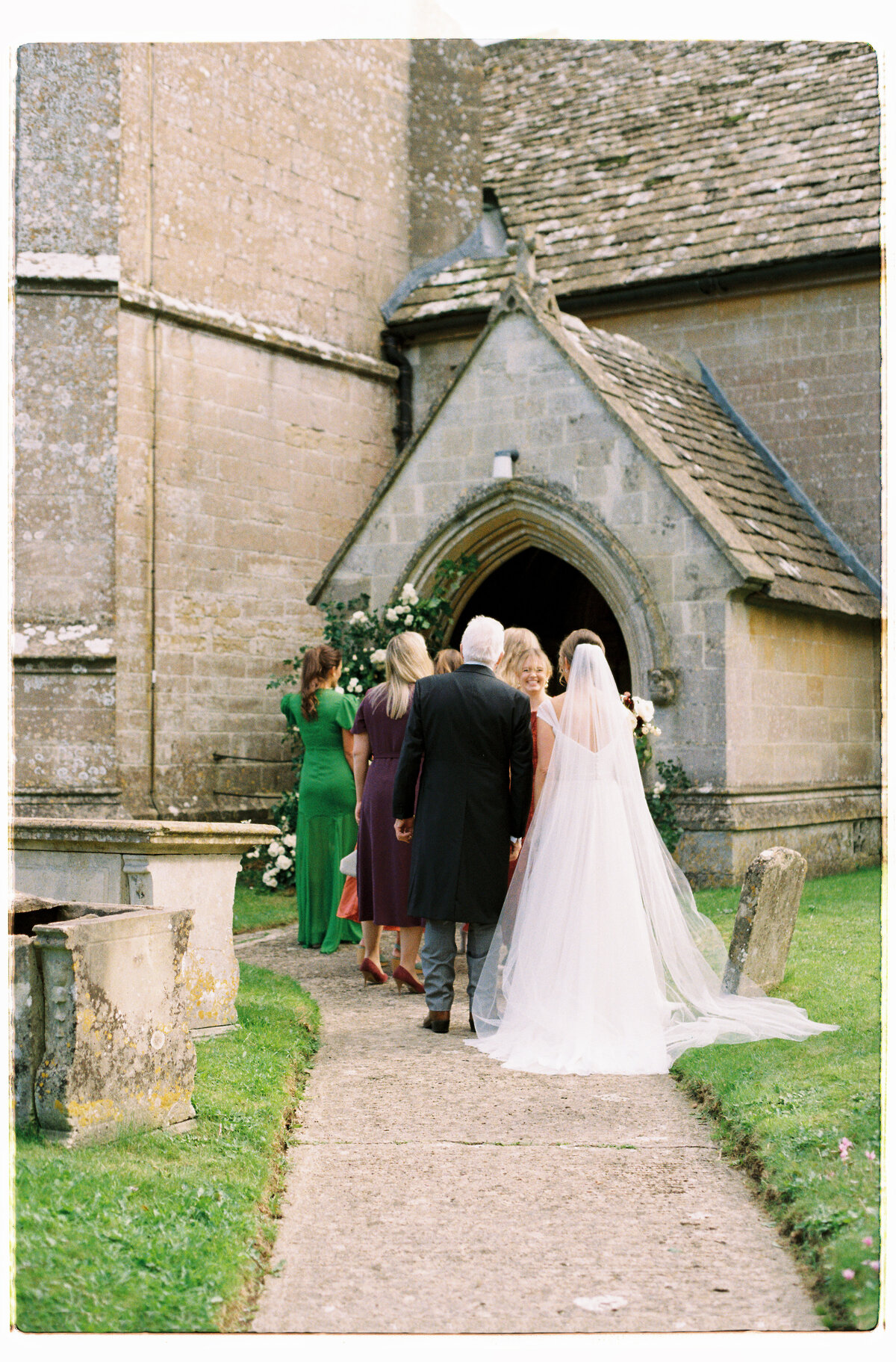 Outside church