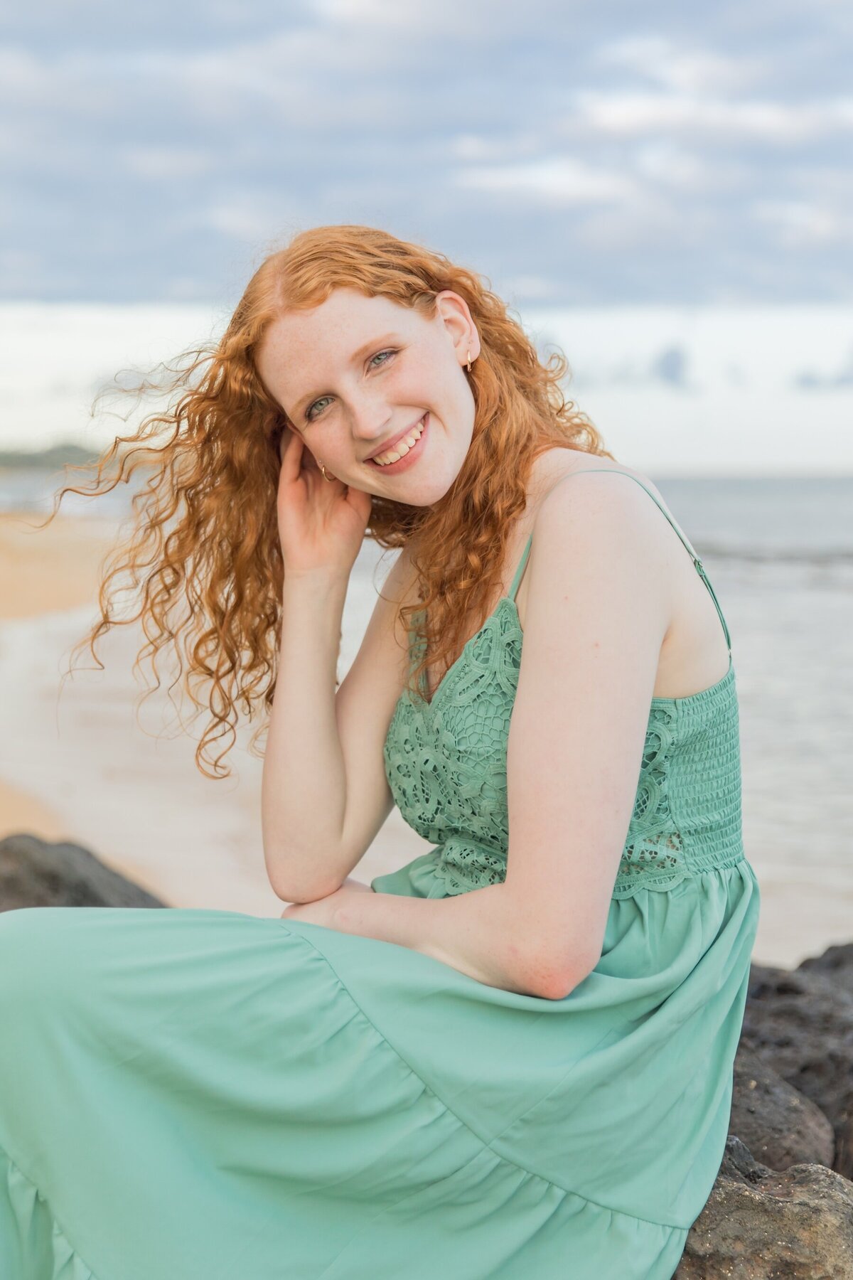Natural Rock Pose – Kauai Senior Portrait Session