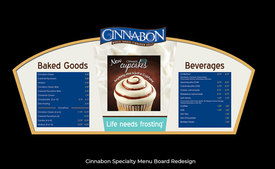 Cinnabon Specialty Menu Board