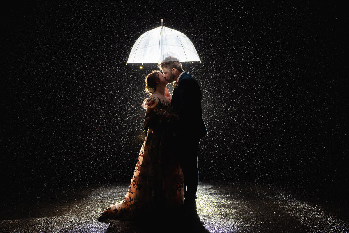 Wet weather wedding photography