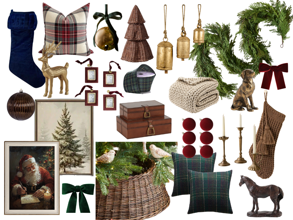 Mood board for a cozy living room