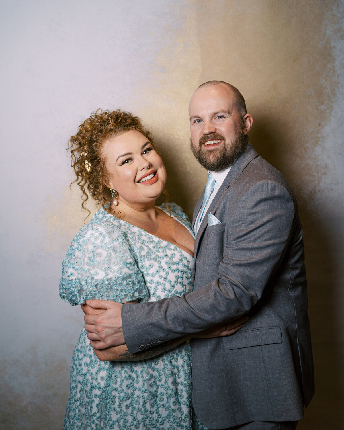 Wedding guests in wedding portrait studio wedding photobooth