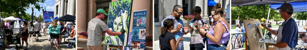 People enjoying the Makers Markets in Ashland, Ky