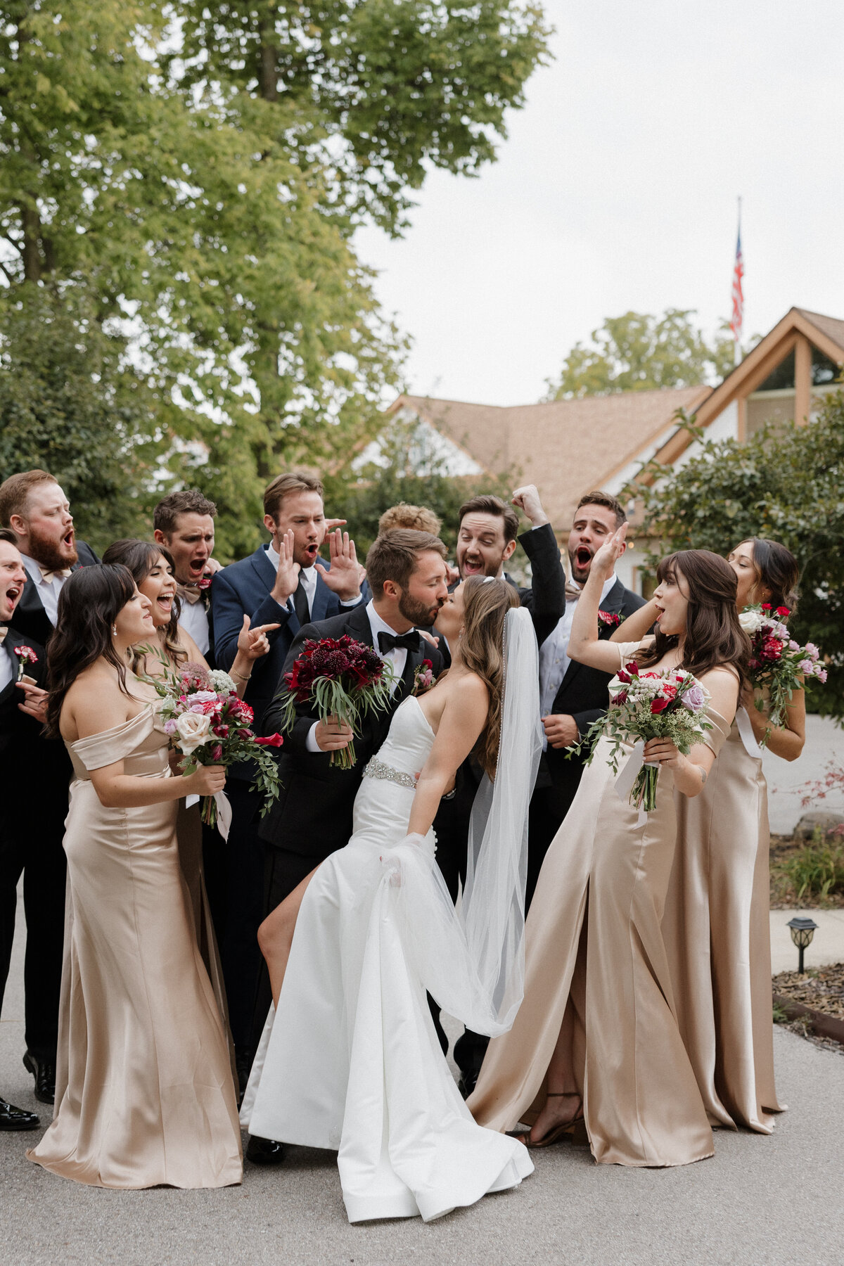 Indianapolis wedding photography bridal party celebration